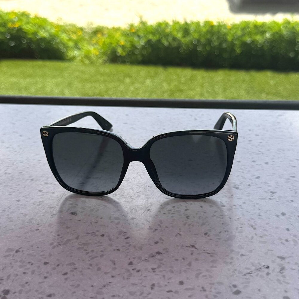Gucci GG0022S 001 Black Black Grey Sunglasses Women - Picture 7 of 13
